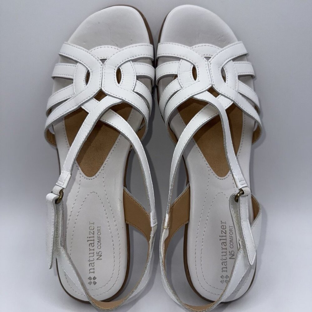 Naturalizer N5 Comfort Catrina Leather White Sandals Size 9N